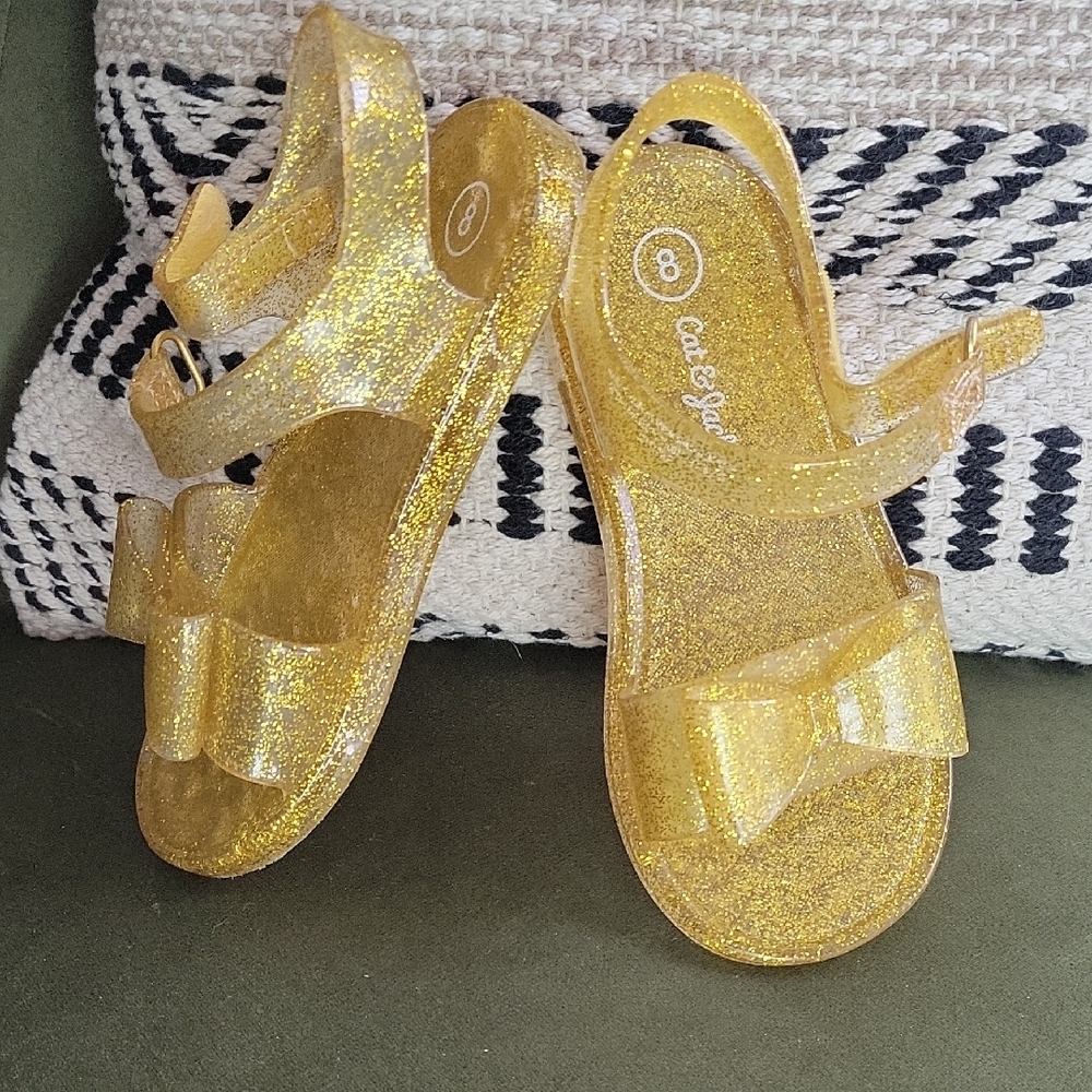 Cat & Jack Glitter Sandals - Gold